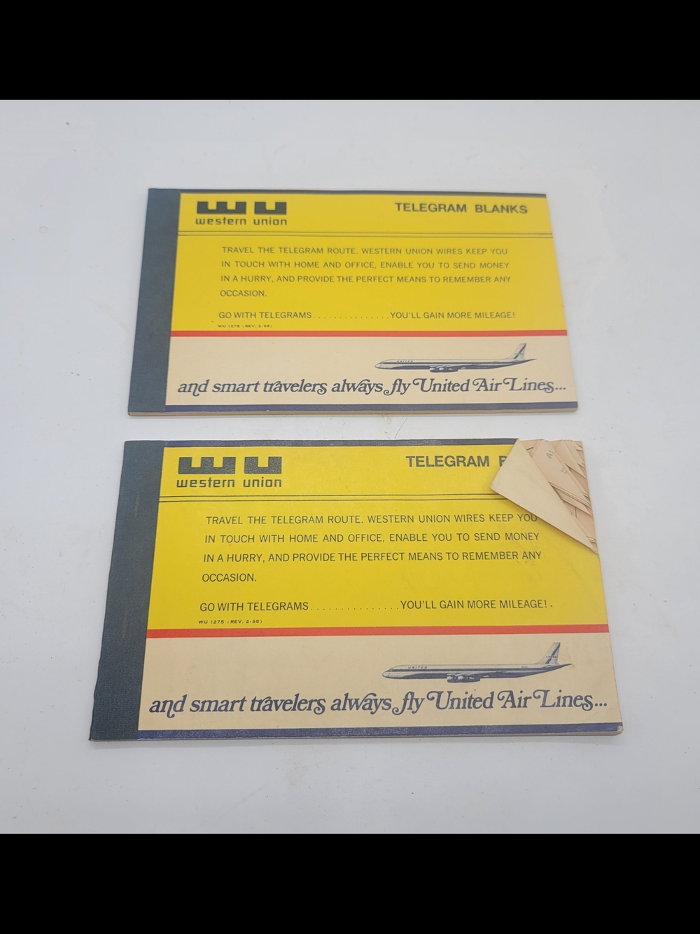 Vintage WESTERN UNION TELEGRAM BLANKS PAD Lot (2)